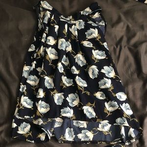 2 piece blue floral top and shorts